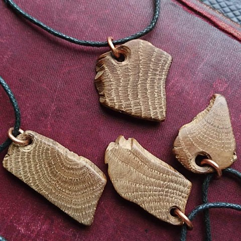 Old oak shard pendants