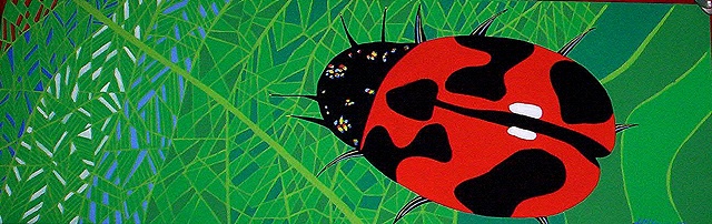 Ladybird Acrylic Original On Canvas by Hilton Stephenson