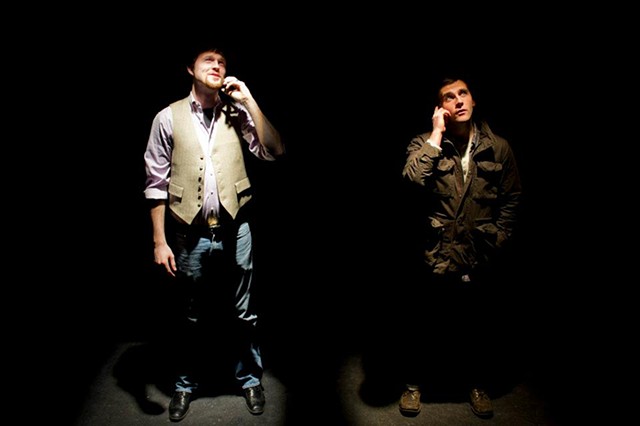 Adam Overberg and Mickey O’Sullivan in the production at Cold Basement Dramatics.