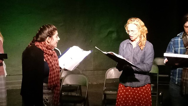 Jessica Lauren Fisher and Julie Partyka in the reading at Idle Muse Theatre Company.