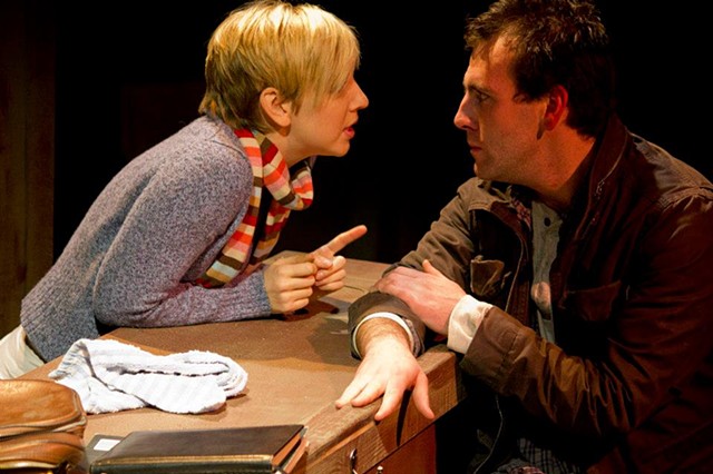 Sarah Shirkey and Mickey O’Sullivan in the production at Cold Basement Dramatics.