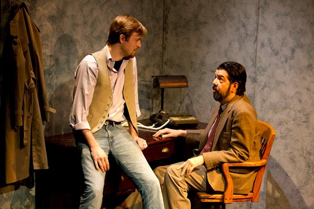 Adam Overberg and Donaldson in the production at Cold Basement Dramatics.