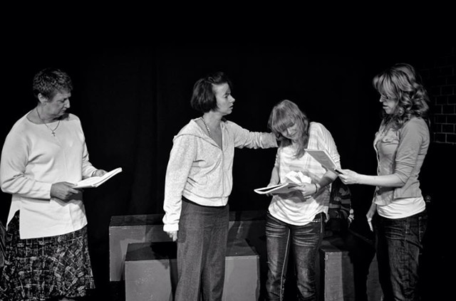 Barbara King, Vanessa Coleman, Alexa Josey and Jessica Hird in the reading at The Asylum Theatre.