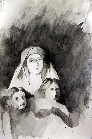 Madonna with Christ and John the Baptist sketch