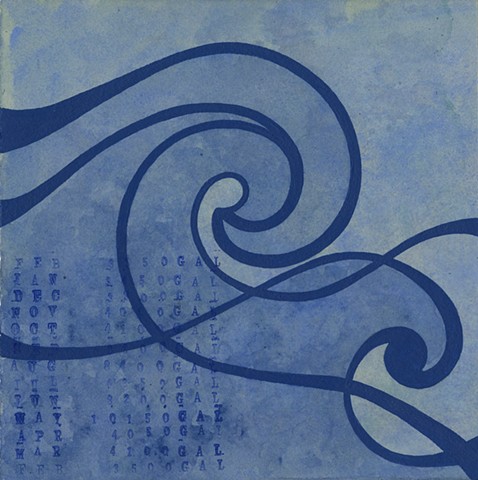 Waves 1 painting Paul Flippen works on paper abstraction climate change water ocean 
