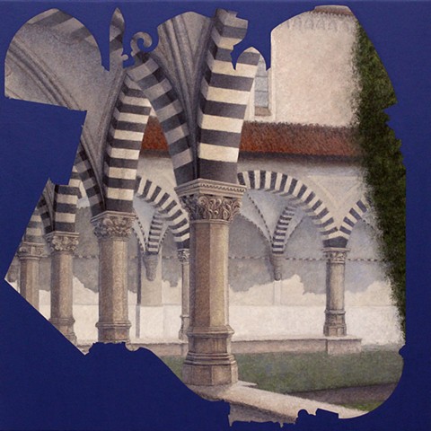 Santa Maria Novella Cloister Paul Flippen acrylic painting