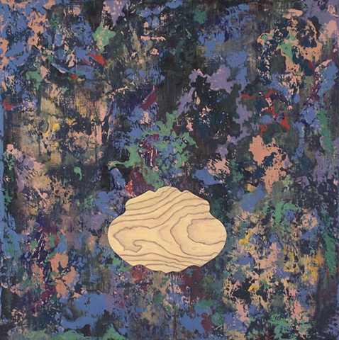 Veneer painting Paul Flippen abstraction landscape woodgrain 