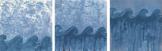 Melt printmaking Paul Flippen drawing works on paper climate change