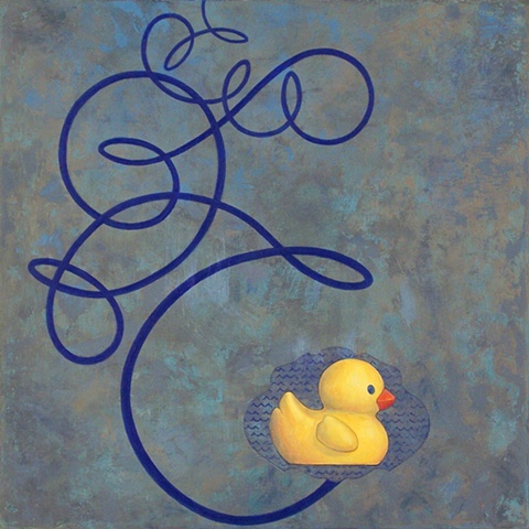 In Safe Harbor painting Paul Flippen abstraction water rubber ducky