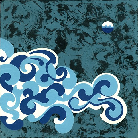 Typhoon painting Paul Flippen Abstraction Waves