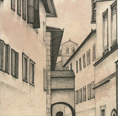 Tuscan Street Paul Flippen Drawing