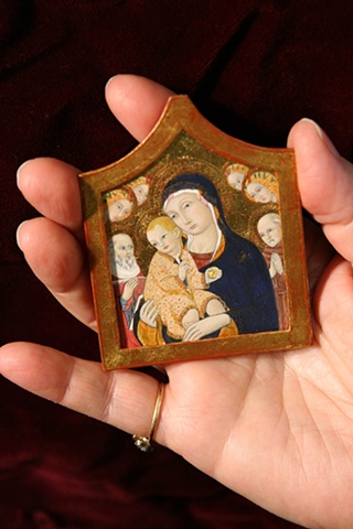 1/12 scale miniature egg tempera reproduction  Sano di Pietro painting by LeeAnn Chellis Wessel