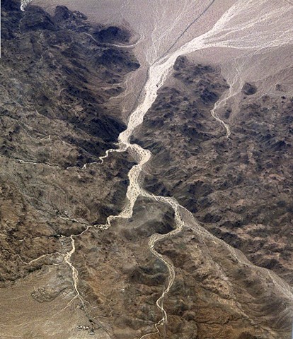 Water Runoff Trace and Aqueduct, California-Arizona Border
