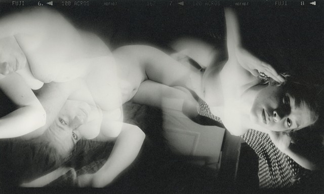 Multiple exposure on medium format film in a Holga camera.  Printed traditionally in a black and white darkroom on FB VC warmtone paper.  