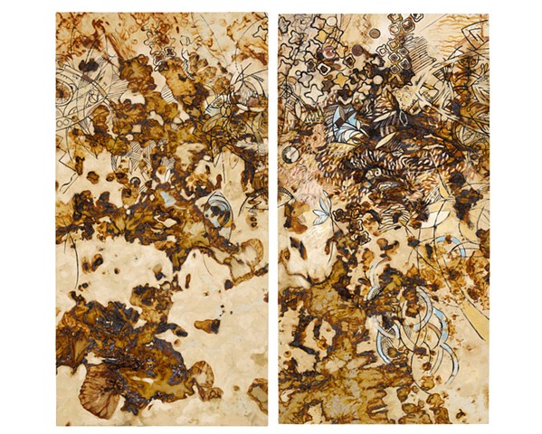 Rusted Silk Painting