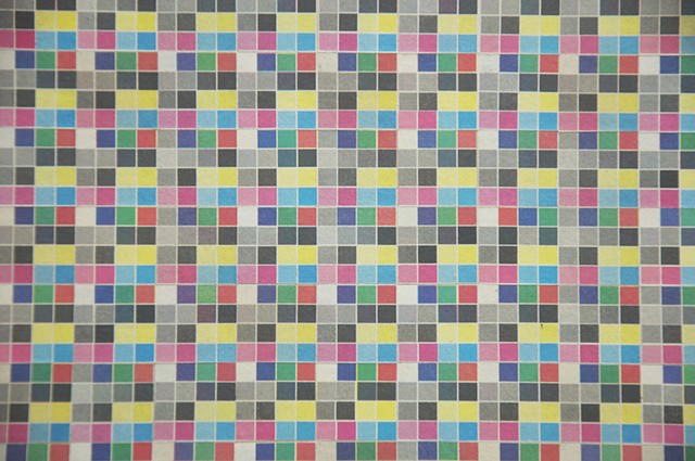 detail of color square grid