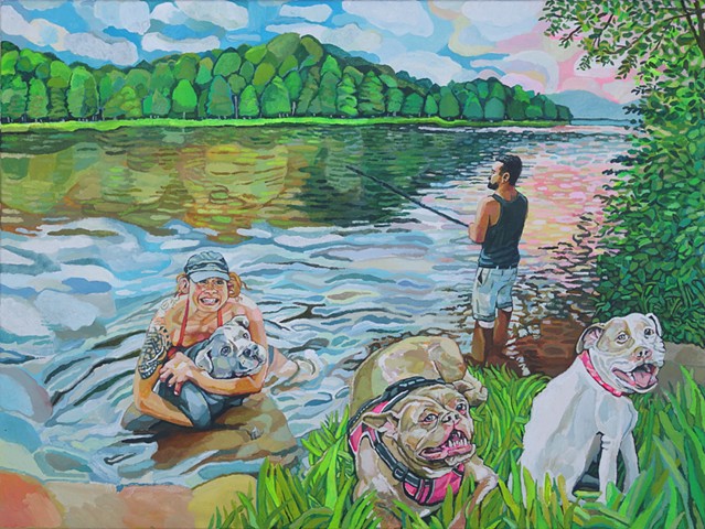 Shari, Dave, Diego, Penny, & Lillie On The Delaware River