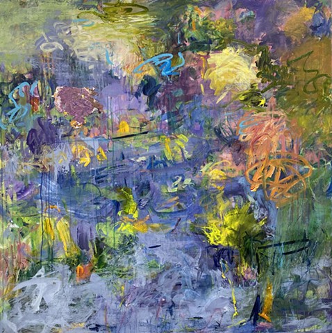 Colorful Sumptuous painting of garden joy
