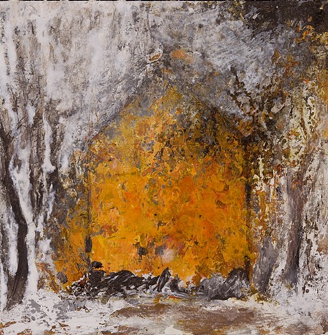 New England home, barn brush fire landscape powerful orange