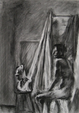 charcoal, faces