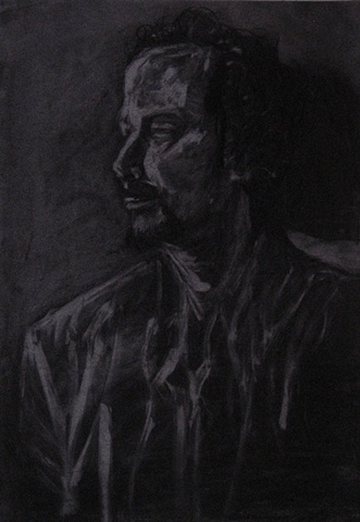 charcoal, male portrait