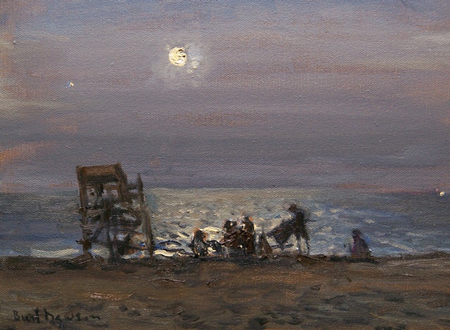 Charlestown Beach, RI, oil painting, Burl Dawson