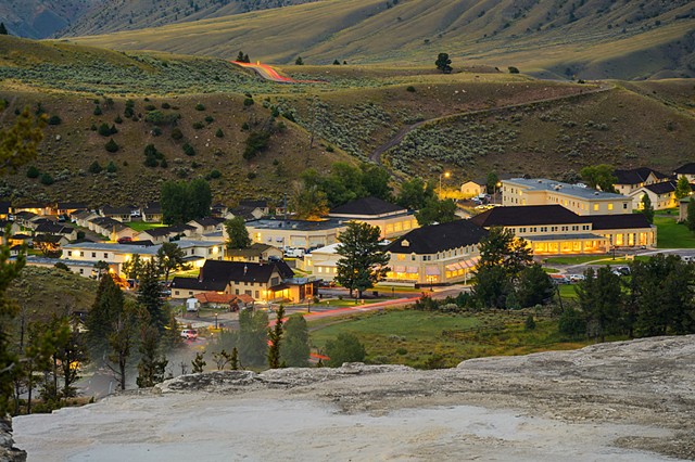 Mammoth Hot Springs Hotel in the Evening