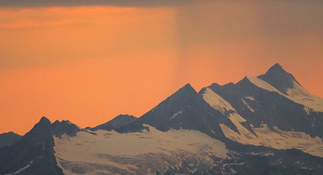 Distant Rain at Sunset