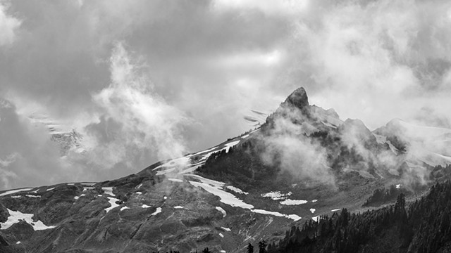 Coleman Pinnacle in the Swirling Mists