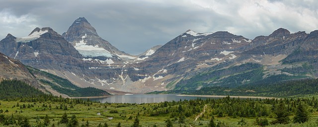 Mt Assiniboine Rises above Lake Magog from the Lookout at the Lodge