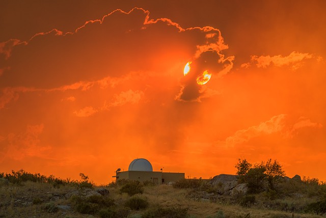 Sun Setting above Nearby Private Observatory