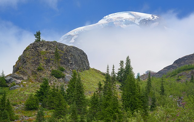 First Look at Baker Peak from Heliotrope Trail