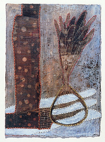White shadow / 2003 / painting,sewing / 5 x 7 (inches)