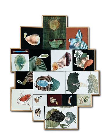 Floating objects-I/ 2004 / Acrylic paints,inks / 24 x 32 (inches)