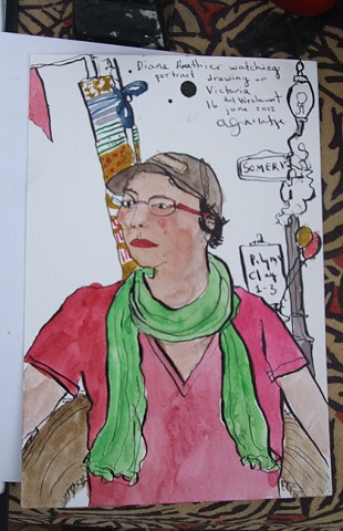 Art Walk Westmount street fair 2012 June 16,17 Inaccurate approximate portrait exercise: Diane Routhier