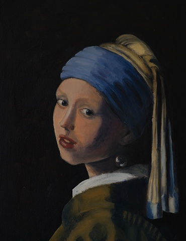 Rendition of Vermeer's Girl with Pearl Earring