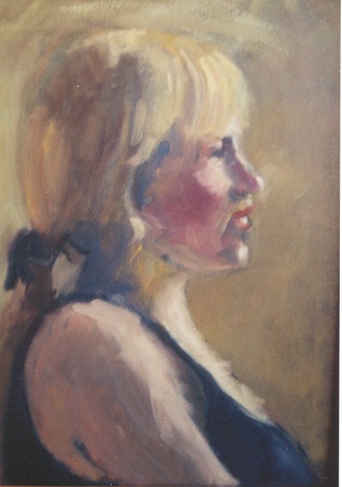 Painting of pretty girl 