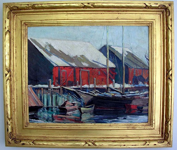hand-carved and gilded American Impressionist frame Made in Maine