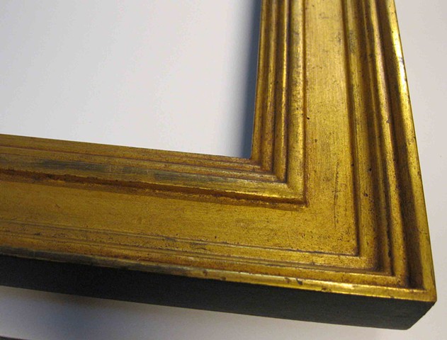 hand made in Maine burnished gold leaf custom made picture frame cassetta