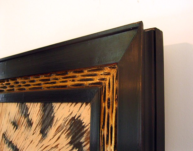 custom picture frame Maine antiqued gold metal leaf for African Art