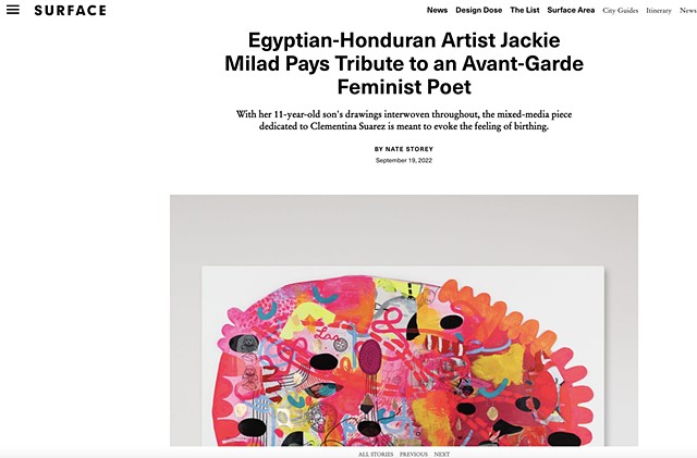 Surface Magazine: Egyptian-Honduran Artist Jackie Milad Pays Tribute to an Avant-Garde Feminist Poet