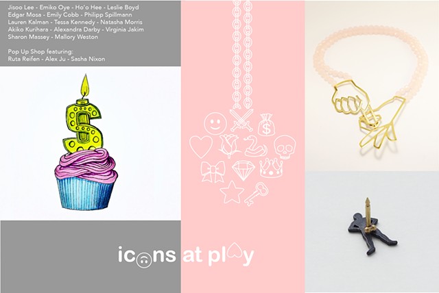 Postcard for Icons at Play Exhibition
Curated by Manuela Jimenez + Kendra Pariseault