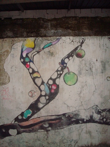 Portobelo: "Tree Spirit" Wall Drawing (detail 1)