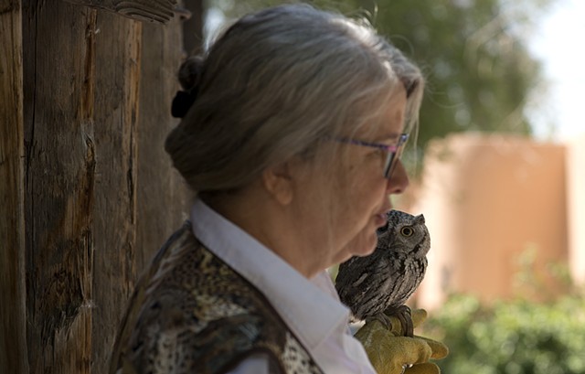 Owl and Zoo Volunteer