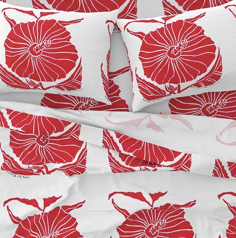 Hibiscus design, sheet set