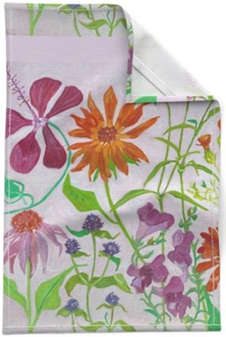 Pink Herbarium Tea Towel