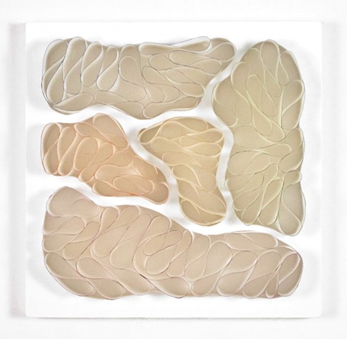 Abstract wall sculpture representing clouds