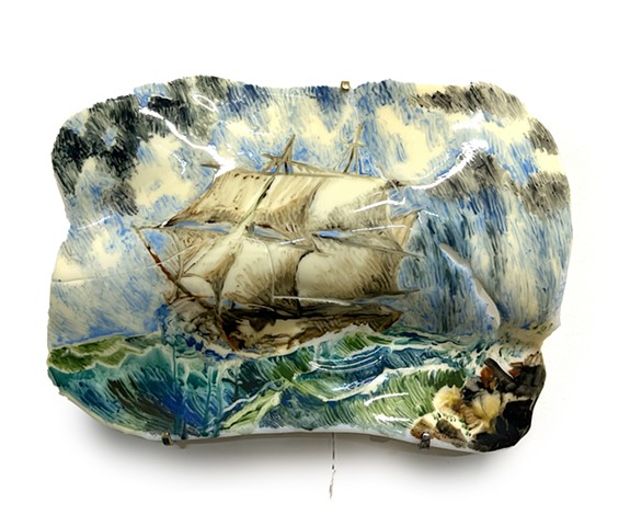 Illuminated Warped Landscape: After Henry Fritz Laneâ€™s â€œThe Brig off the Maine Coastâ€� (Light off)