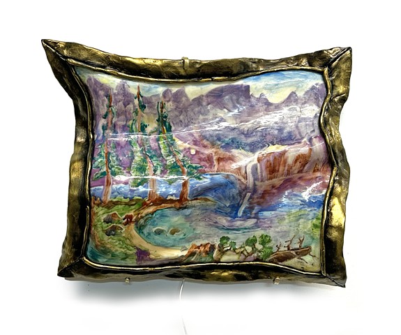 Illuminated Warped Landscape: After Albert Bierstadtâ€™s â€œSierra Nevadaâ€� (Light off)