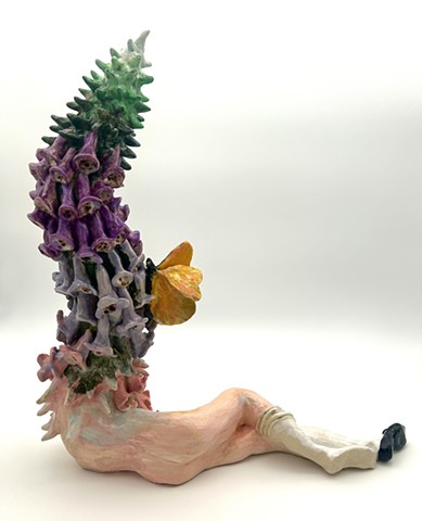 Reclining Foxglove with Butterfly (back)